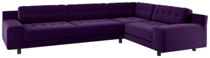 00ba3c7aaf1f192c235ac7940be683c6a216823e7395051a5897727e4aed5f88.jpg An Image of Habitat Hendricks Left Corner Velvet Sofa - Dark Purple