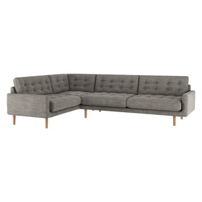 0801cdb5e53c7e827fe271e6ee2a78c2239e1fac75031fe2616c15c3b797b7ca.jpg An Image of Habitat Fenner Right Corner Fabric Sofa - Black and White
