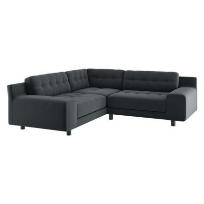 0d8f72a2a577601bc3b56a18708c27e9f5e0f1d6d56349bdd24adcba45acae1c.jpg An Image of Habitat Hendricks Right Corner Velvet sofa - Dark Grey