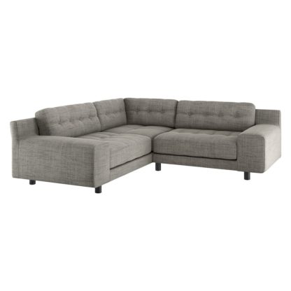 1558ed7adf6ba5894e145901ba4094975b77130cce76d1ba475d92dd07acbf57.jpg An Image of Habitat Hendricks Right Corner Fabric sofa - Black & White