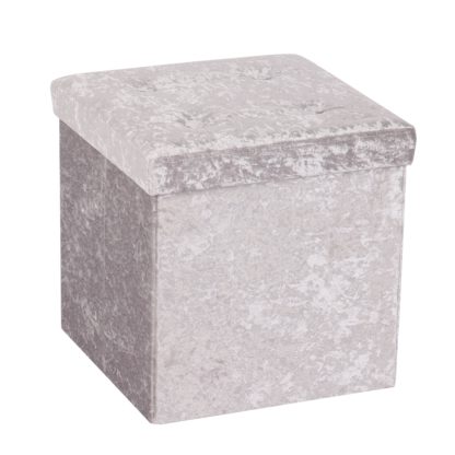 15a43c4b387743bc83577a2acc7f301d6db039f01bcf23341bef2e8f2d0985b2.jpg An Image of Foldable Cube Velvet Silver Silver