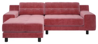 2a6ceab9843f70a788ce523f540a094cd412743000b3d0a79bfaad55ffe91188.jpg An Image of Habitat Hendricks Left Corner Velvet Chaise - Dusty Rose