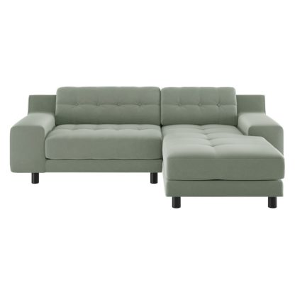 407a1cc105f2556abf23d2a57a725f765beeebff6fe14850d0f385bca596cac2.jpg An Image of Habitat Hendricks Right Corner Velvet Chaise - Sage Green