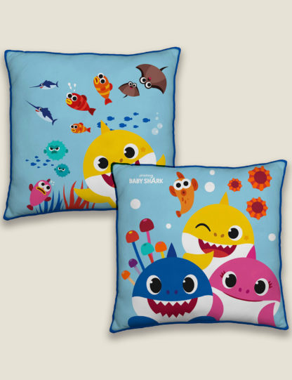 4ab5368c19f32573460cf56a15a37d354fdaf6d052964f181c40dc6737dcd272.jpg An Image of M&S Baby Shark Rainbow Square Cushion