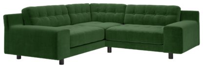514d41b5c6b15da264ae64f8423d35c41cb07830facc9e4ebf04d7257ca8fce5.jpg An Image of Habitat Hendricks Right Corner Velvet Sofa - Moss Green