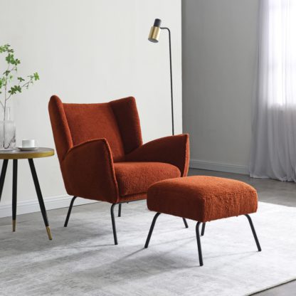 58f6b0e8bd6dcd74697b6be0ca2df54508c4e9c857f6a4af562bf3e9c5cb2bef.jpg An Image of Hana Sherpa Chair with Footstool Forest (Green)