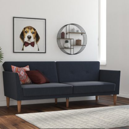 5975b60d7a05bd9af2a004356d7fbe44df1a5b317be0ce73e04b3540a87e5e72.jpg An Image of Regal Linen Sofa Bed Blue