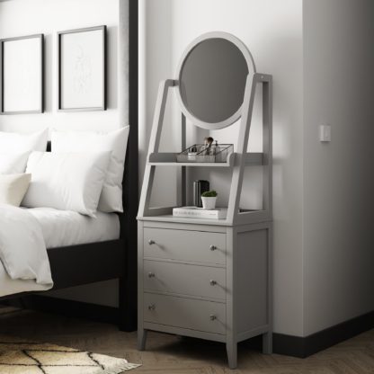 6251ec7a6d64a999e457bbe6f5062bbd1149bef8ce74b2fea4153e8674ca5513.jpg An Image of Lynton Grey Standing Dressing Table Grey