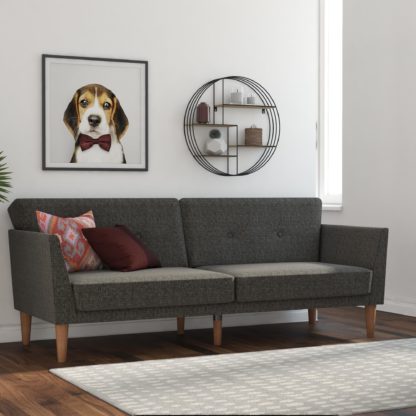 71958908a90a4b9df324e283ba22a2e93d19242d64203911cbb4bcd2b3d04769.jpg An Image of Regal Linen Sofa Bed Blue