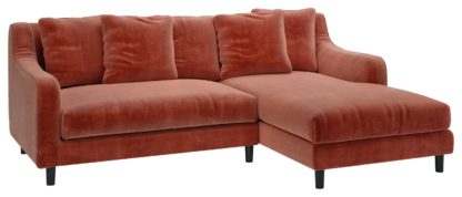 86e278935b263f06d2e537ddd4984edbb665a976922195e615eb403bbd334e3a.jpg An Image of Habitat Swift Right Corner Velvet Chaise - Orange