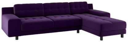 8e97fb143c8f8dc2f52826d99a4184ede5a7f936c9452047448e8d9392aba68d.jpg An Image of Habitat Hendricks Right Corner Velvet Chaise - Dark Purple