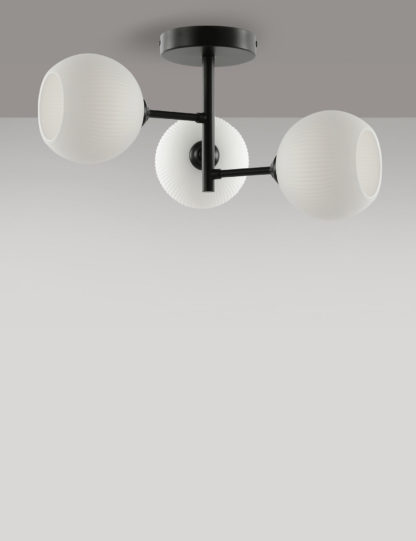 8f22b65ab289117b988a259bad3e8a8d985248c7e25b16965b574c8130f64ab3-1.jpg An Image of M&S Ribbed Globe Flush Ceiling Light
