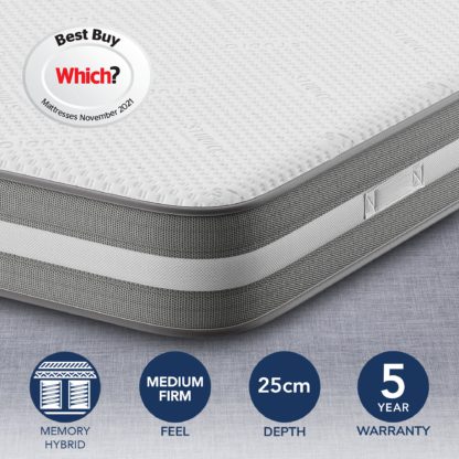 8fe8797fbfea2fc237778070d10f6636511fd0a846f6a5e9c4d4c9f80a83c3cc.jpg An Image of Silentnight S Memory 1000 Pocket Sprung Mattress White