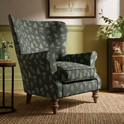 9241503f0789437ab0a5f5fff329c025979388bdc1e364636499cbbc36e096f0.jpg An Image of Charlbury Wing Chair Marsh Botanical Print Marsh Botanical Print