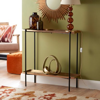 93909ee21a108b312da794f71d76c309df0e535fd1dd12da7c301a53104404ea.jpg An Image of Tiana Console Table Metallic Effect Gold