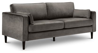 aa0fc65dcb99a5e20472f28476e4df30a210998d8b4a0dfc627052f8e0b83492.jpg An Image of Julian Bowen Hayward 3 Seater Velvet Sofa - Grey