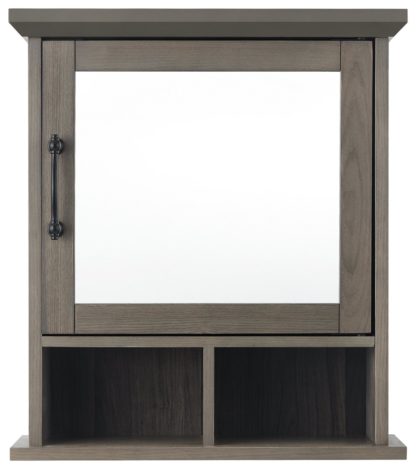 b4f8ec78271eeb63f8c2fc54946e94dfbfa11789ff1dcf9ff52e00d7a1409de6.jpg An Image of Teamson Home Russell 1 Door Mirrored Cabinet - Brown