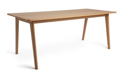 badf0ed338f2211e0bde65ff86f6a7322508b81c776d1ce1d11aabfaf2ece501.jpg An Image of Habitat Nel Wood Effect Dining Table - Oak