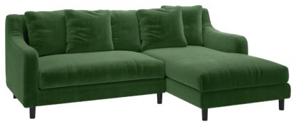 c4b41ba6595ac1be24ec56fcc69b6f0b37e5df28bd7238ce099ed64067158556.jpg An Image of Habitat Swift Right Corner Velvet Chaise - Moss Green