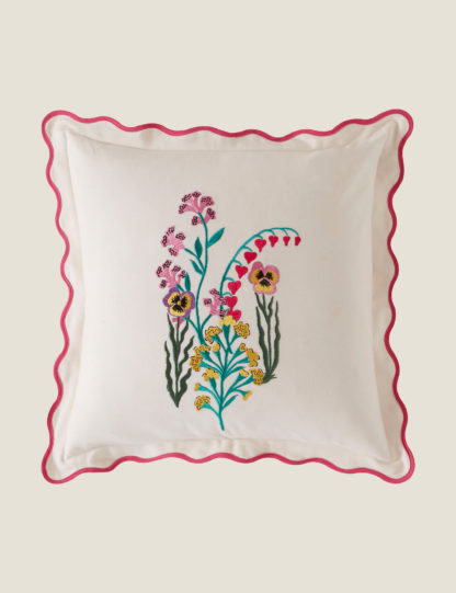 23a4c01abb77a930c2591c8d7e64611e09aa0aa09c61aac16731619e7a94b03d.jpg An Image of Cath Kidston Pure Cotton Paper Pansy Embroidered Cushion