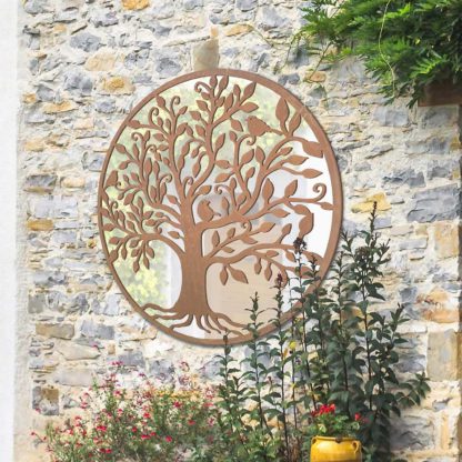 729050244cddde03f262d94328e5d048a8a16f53f74b6bb8e19285e2cab85027.jpg An Image of MirrorOutlet Bird Round Garden Mirror - 100 x 100 cm