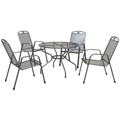 77d92bad036578e4b9532e1370a5d8564bef931c355f6da91f8f0781335887aa.jpg An Image of Royal Garden Savoy 4 Seater Metal Patio Set