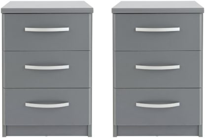 97c1fb70fb101769a33cd6b15f2b06a23e8c8e3f889a2e4543aabef024af4321.jpg An Image of Argos Home Hallingford 2 Piece Bedside Table Set - Grey