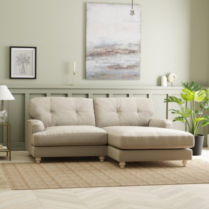 9e89296f2eba137f874496c6a34dd0160879a217e0c020ce340cd30544467f16.jpg An Image of Martha Corner Chaise Vintage Velvet Warm Sand