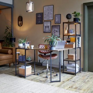 An Image of Modular Fulton Desk Shelving Unit Pine