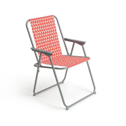 c854744b506946c21162700cd7ccd274ce1442c8a6b14bf57ab193341e0ed063.jpg An Image of Habitat Folding Metal Picnic Chair - Geo Orange