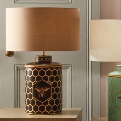 ca181eaf89f069175746eb5cb27c2bf176bf69bb8bd8fdd5f26021ae5791b16b.jpg An Image of Pacific Lifestyle Honeycomb Table Lamp Black Black