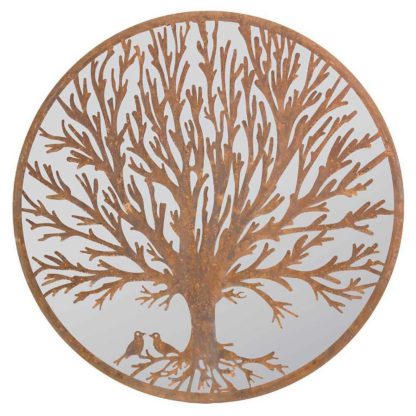 cccfd64b7d7f8108173a4f8c5d42c9360883dffd1b86bdd2c97cfb94f14351b3.jpg An Image of MirrorOutlet Birds Round Circular Garden Mirror - 100 x 100cm