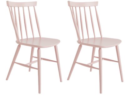 f9c52084d4267b463e06a0d102cf28a0725e525ac4b18fab933dd450a12527b8.jpg An Image of Habitat Talia Pair of Solid Wood Dining Chairs - Pink