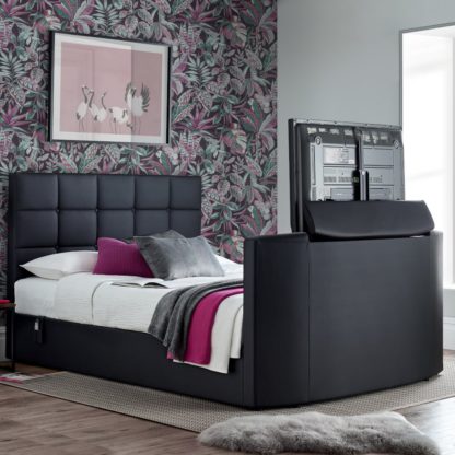 270ebe03910ada4b5871bd9ad4dbdf8d036d0996e9278198a3a70d38fb105ff0-2.jpg An Image of Thornberry Black Leather Electric TV Bed - 4ft6 Double