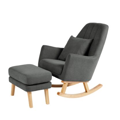 29db716cf2c59426ae3229521c4ed29f1c40521ac30f86c2276521223e57d823.jpg An Image of Ickle Bubba Eden Deluxe Nursery Chair & Stool Charcoal (Grey)