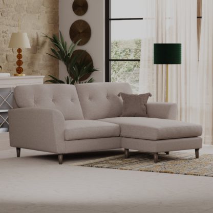 7a1253ac56249ab21952c69343df6ac949d66098620d194a6e1f4170e3823cef.jpg An Image of Sven Tonal Weave Corner Chaise Sofa Grey