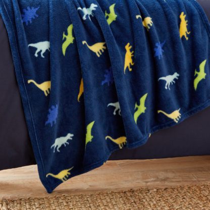 a469a764d2bb0377e00f6a92b929c5a7085471e20bffdf7a5e7a2da37f4be83a.jpg An Image of Blue Dino Fleece Throw Navy