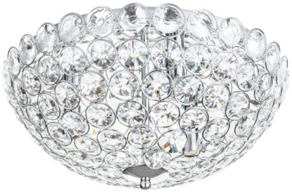b808769f783bb373801f3e04688540ede8190eaa063f171858ae5908ed115034.jpg An Image of BHS Carrie Flush Glass 3 Light Ceiling Light - Silver