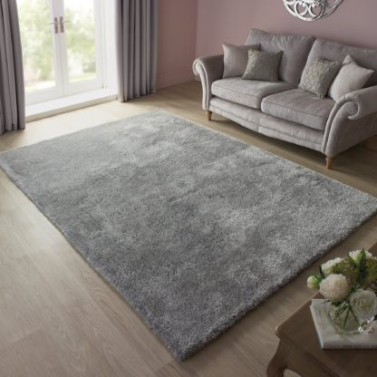 e420cc94be32ed1c5c8976c73be9fec2d99fccf1bcd3b28f10d2848d79359e1f.jpg An Image of Indulgence Shaggy Rug Grey