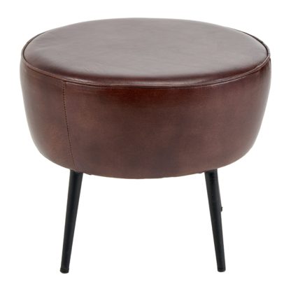 0cb3ec0886128b11292601ad402dedab1118031f356522060fb5ad7e00341378.jpg An Image of Pacific Donato Leather Footstool Dark Grey