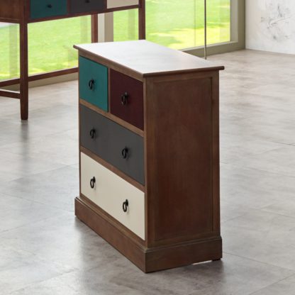 599ce42f7d3eced545372bea01e3d71d7b8c582b677699278de8a4a55e13f045.jpg An Image of Pacific Loft 4 Wide Drawer Chest, Pine MultiColoured