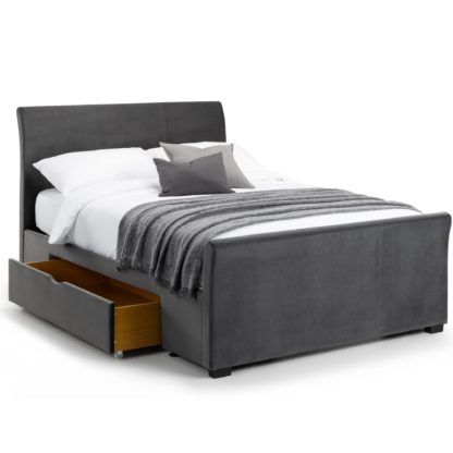 77363c2afbda2d95b2ff50825f44c122111f6d548840d5d46268e36f748a2791.jpg An Image of Capri Bed Frame with Drawers Grey