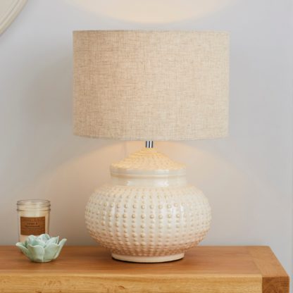 807c6b06d2458f3f306f0a2a053cd47dc704691da188ed9a1758a1f7cb35c891.jpg An Image of Zeeburg Urchin Ceramic Cream Table Lamp Natural