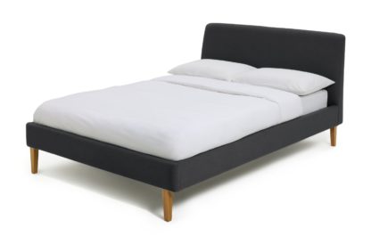 88d7e2d2ec6d9cb150917289efbb746f9b2530af9597b435b2e377f5f41bdd67.jpg An Image of Habitat Ren Double Fabric Bed Frame - Charcoal