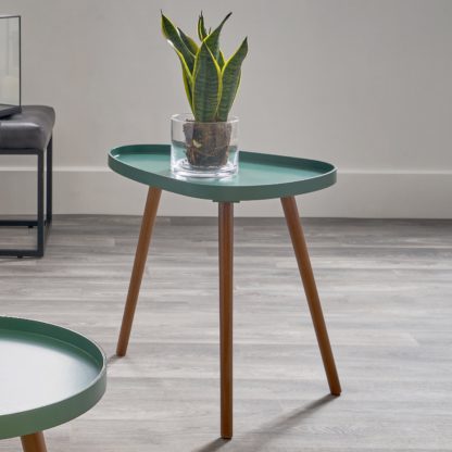 925995ad1f2a6b571d5a3e41fd930dd9ca484dad51f5f753b86f7a207aab2542.jpg An Image of Pacific Clarice Pine Wood Side Table Blue