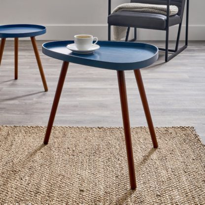 93f710fcf682d4ff16f1f663297059b982c1e384f2a06c5d6ab43b652b9cedf2.jpg An Image of Pacific Clarice Pine Wood Side Table Blue