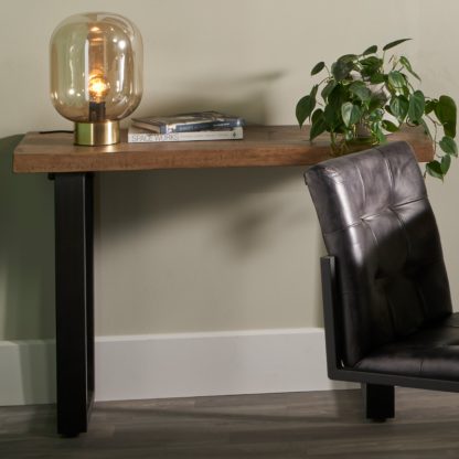 ae8c2c4501ff6e5bd3a20e3617c29f796bccc67d4ed12a5f630cd7bd9276f2e3.jpg An Image of Pacific Pahoja Console Table, Dark Mango Wood Brown