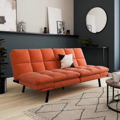 af3d556aa15164b20bce01906ccc6ab4760bf03ad28591215b8133e6cf0a2ae5.jpg An Image of Luis Soft Chenille Clic Clac Sofa Bed Burnt Orange