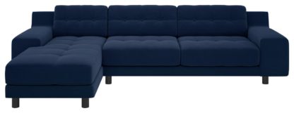 b2b0384786b25bddb4fe760c22cbedd49f1141ea2b021f7aa62aafd04ccc2dfa.jpg An Image of Habitat Hendricks Left Corner Velvet Chaise - Navy Blue