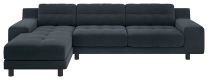 b6ba842e8a71efb7327dcb6a0a39d530fbf2d539055e22c527b341ea8b381f56.jpg An Image of Habitat Hendricks Left Corner Velvet Chaise - Navy Blue